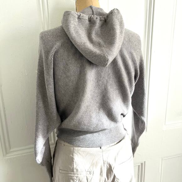 Philosophy Gray Ribbed Hoodie Size S - Picture 6 of 8